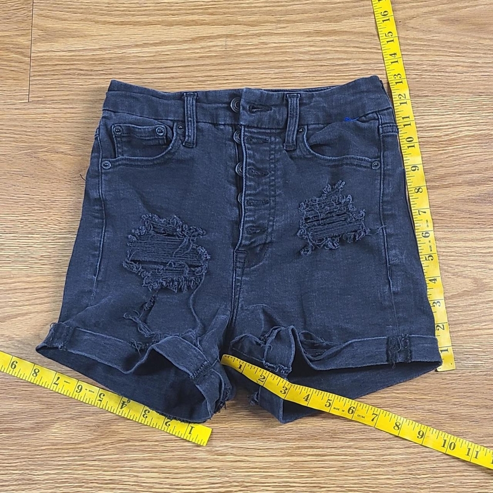 AEROPOSTALE 2x3 DARK FADE WASH, DISTRESSED, I SHIP FAST, WOMEN'S  CUTOFF SHORTS